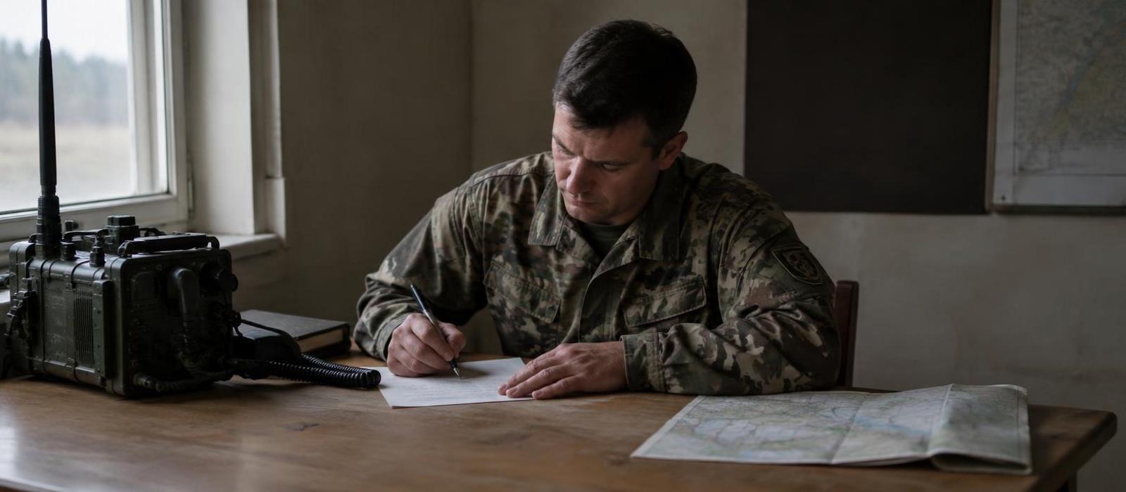 Instructor writing a reply at a wooden desk Instructor writing a reply at a wooden desk